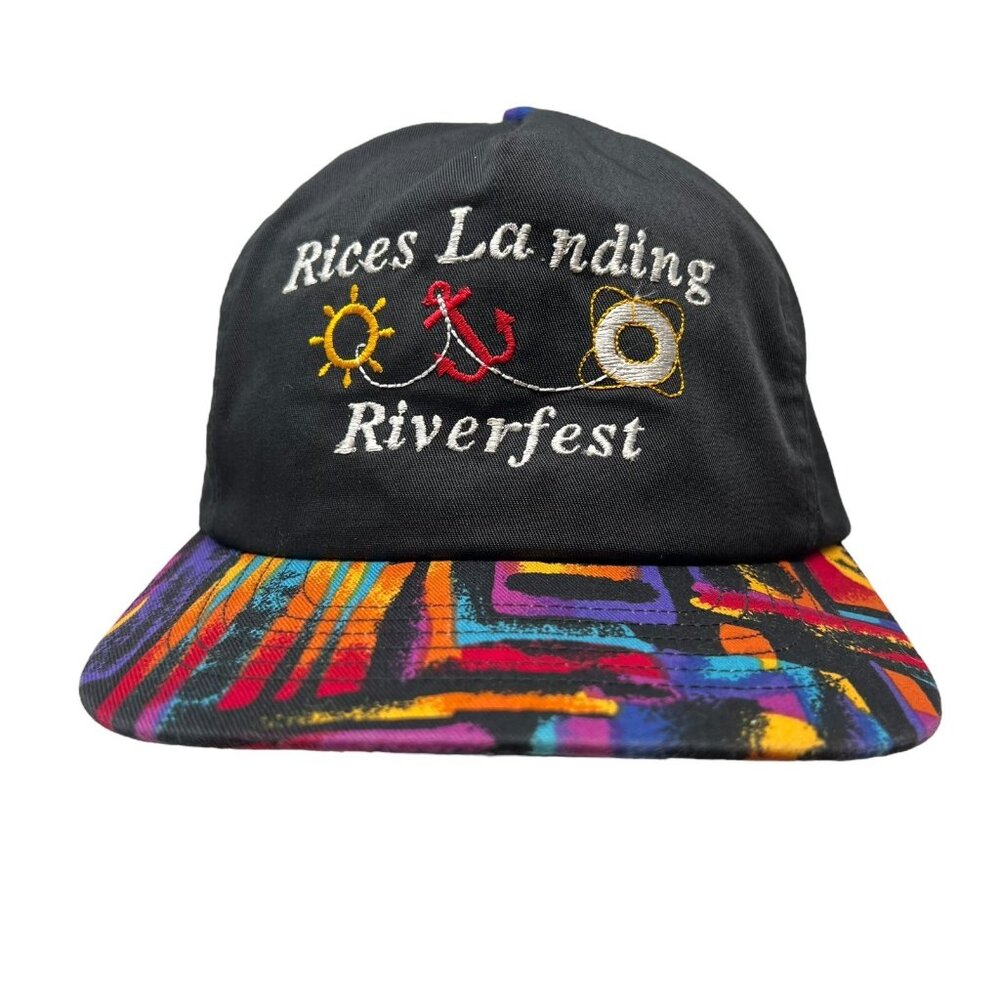 Rices Landing Riverfest Vintage Snapback Hat Cap Greene County Pennsylvania 90's